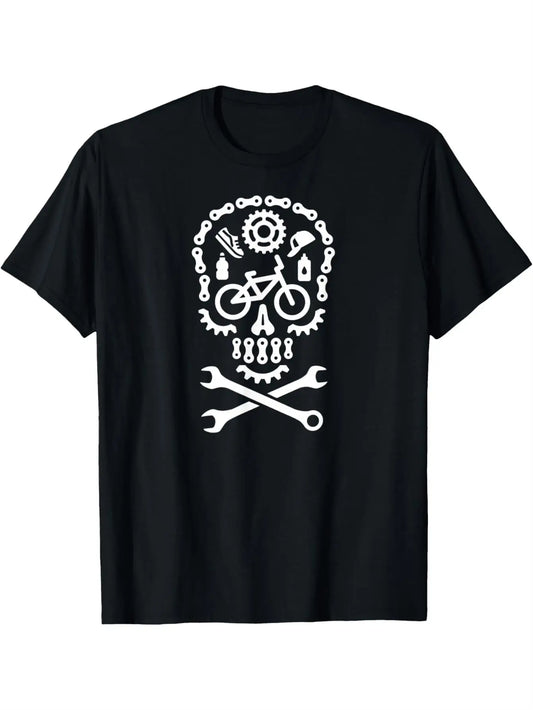 BMX Bicycle Motocross Bicycle Cycling  Mens Funny Pattern Comfortable Cotton Short Sleeve