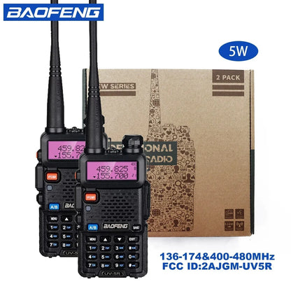 2pcs BAOFENG UV-5R 5W 8W High Power Dual Band Two Way Radio Long Range Handheld Portable Walkies Talkies