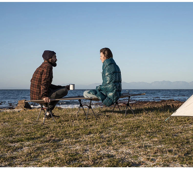 Camping Cot with Leg Extenders Portable Folding Bed Ultralight Aluminum Alloy Sleeping Cot for Outdoor Hiking Travel