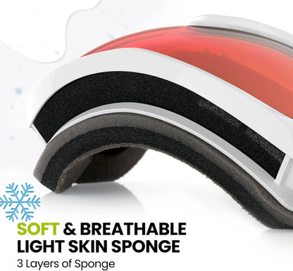 kids Ski Goggles - Helmet Compatible Boys & Girls with 100% UV Protection