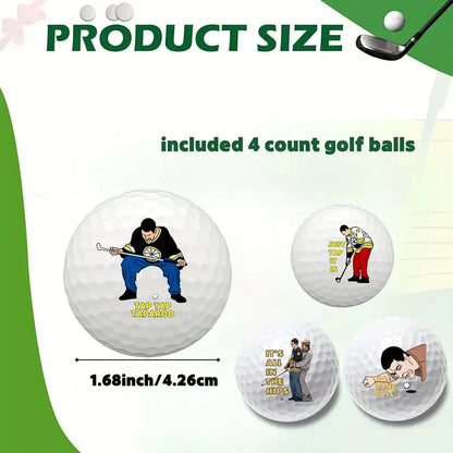 4 Counts Funny Golf Balls Gift Set Funny Novelty Golfer Present for Men Dad Golfing Fan One Standard Size