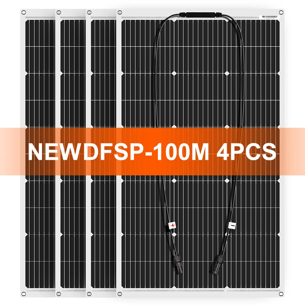18V 100-400W Flexible Waterproof Monocrystalline Solar Panels