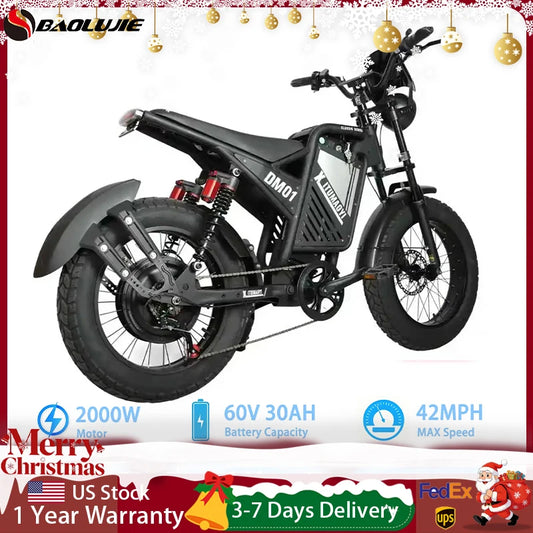 Electric Bicycle 60V 30AH Battery Max Speed 42 MPH