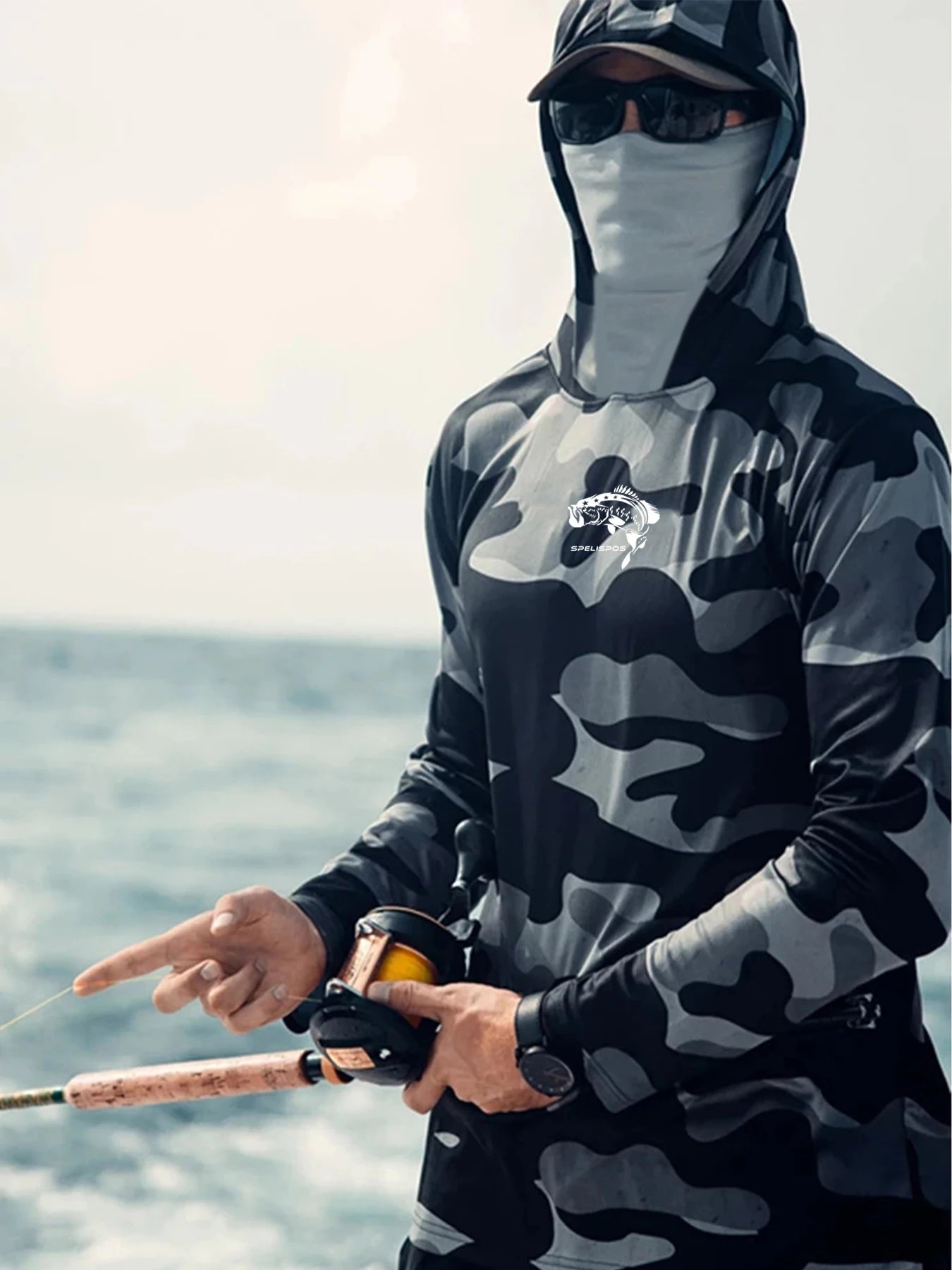 Fishing Hoodie Men Long Sleeve Sun Protection