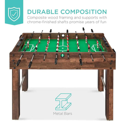 Competition Sized Foosball Table, Arcade Soccer Table for Home, Game Room, w/2 Balls, 2 Cup Holders