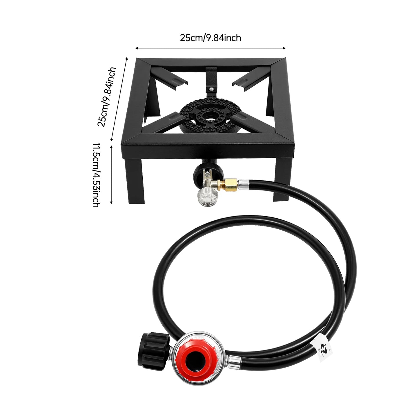 Portable Double Burner Outdoor Gas Stove Propane Cooker with Adjustable 0-10Psi Regulator