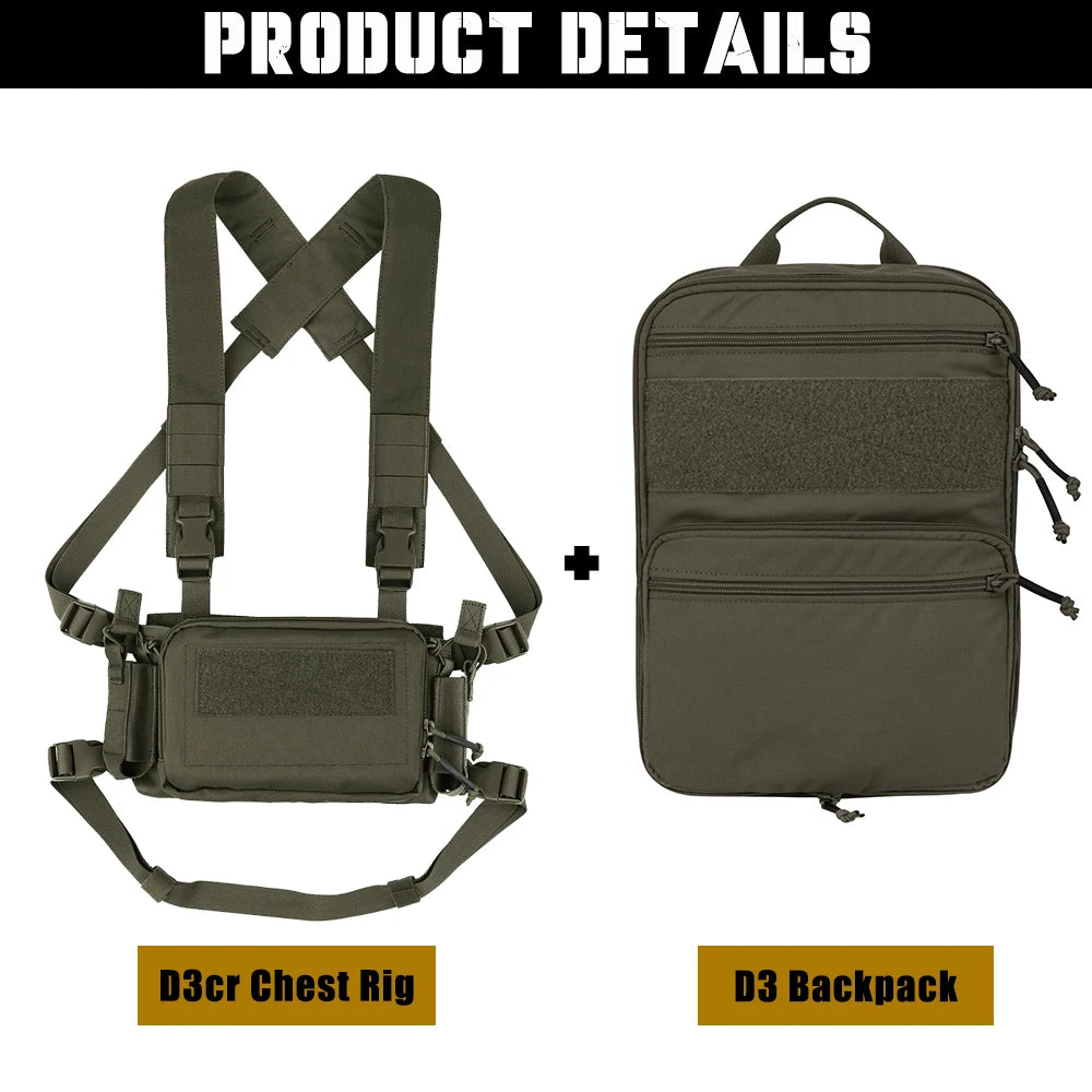 Backpack Bag with Chest Rig Vest for Magazine Pouch