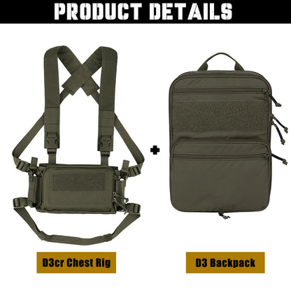 Backpack Bag with Chest Rig Vest for Magazine Pouch