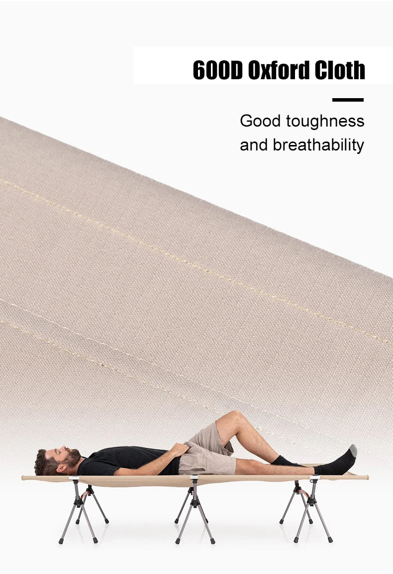 Camping Cot with Leg Extenders Portable Folding Bed Ultralight Aluminum Alloy Sleeping Cot for Outdoor Hiking Travel