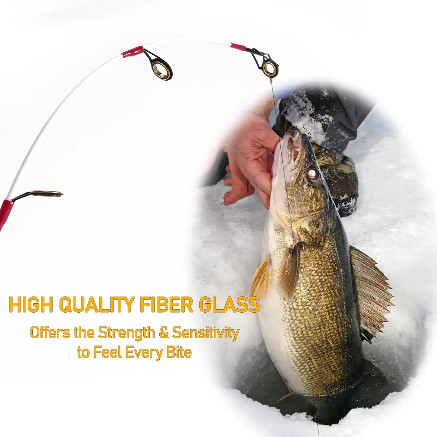 Ice Fishing Rod and Reel Combo with Backpack Seat, Lures, and Accessories for Winter Angling