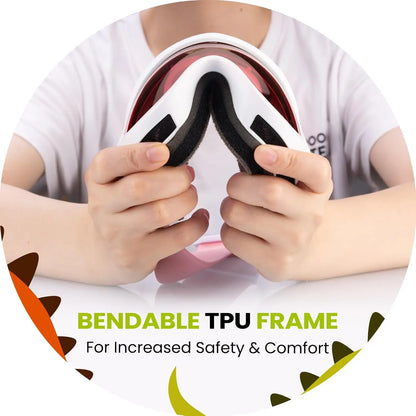 kids Ski Goggles - Helmet Compatible Boys & Girls with 100% UV Protection