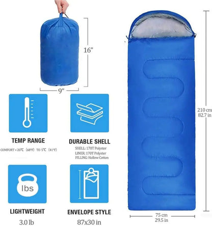 Adult Camping Single Sleeping Bag 210*75CM 5-20 Degree