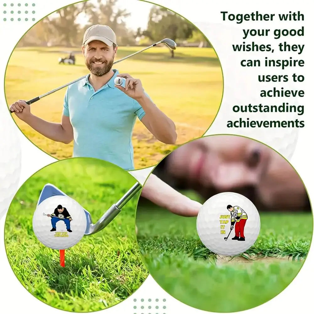 4 Counts Funny Golf Balls Gift Set Funny Novelty Golfer Present for Men Dad Golfing Fan One Standard Size