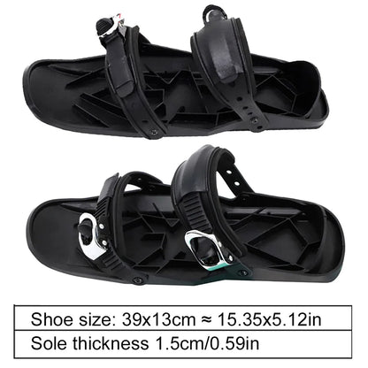 Mini Short Ski Skates Short Mini Skating Ski Shoes Adjuatable Short Snow Skateboard for Winter Outdoor Sports