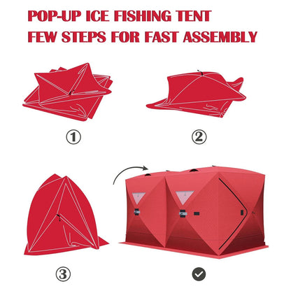 Portable Pop Up Ice Fishing Shelter Waterproof & Windproof Oxford Fabric