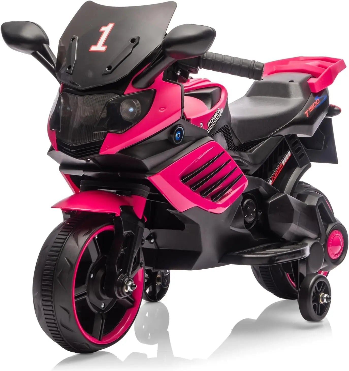 6V Kids Motorcycle, Electric Ride On Car Toy with Training Wheels, Working Headlight, Horn & Music Boys Girls 3-6Y