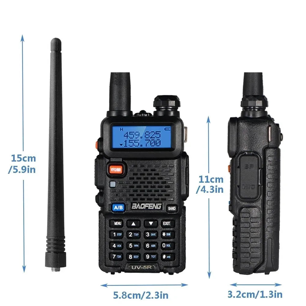 2pcs BAOFENG UV-5R 5W 8W High Power Dual Band Two Way Radio Long Range Handheld Portable Walkies Talkies