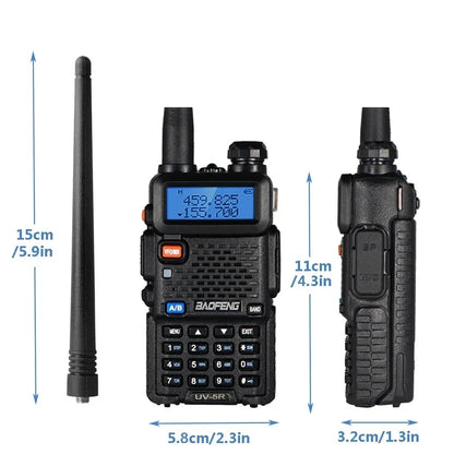2pcs BAOFENG UV-5R 5W 8W High Power Dual Band Two Way Radio Long Range Handheld Portable Walkies Talkies