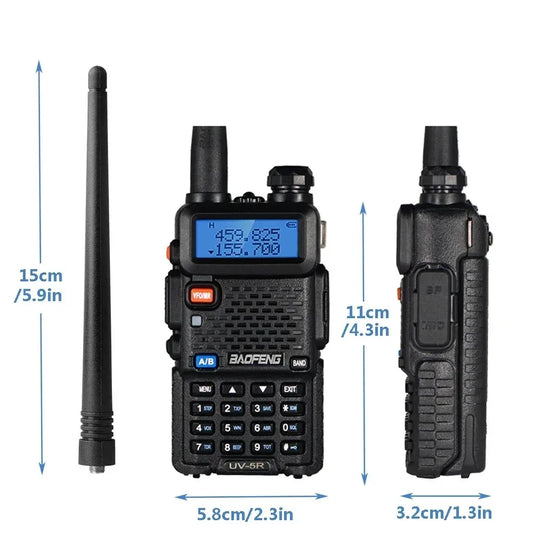 2pcs BAOFENG UV-5R 5W 8W High Power Dual Band Two Way Radio Long Range Handheld Portable Walkies Talkies