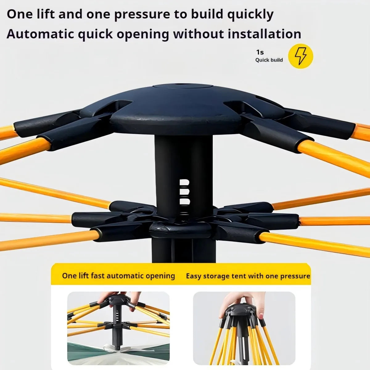 Automatic Pop-Up Travel Camping Tent with Two doors & Windows
