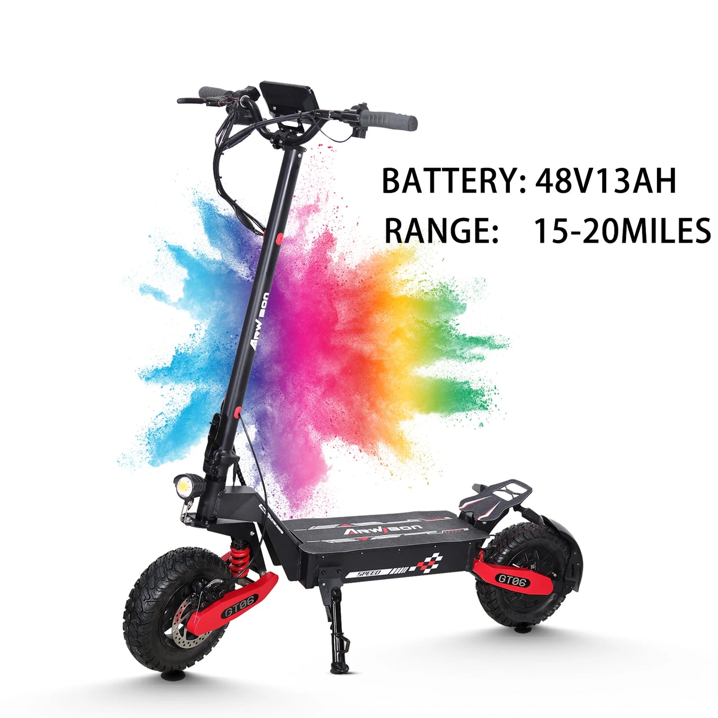 GT06 1200W Foldable E-Scooter for Adults -Max Speed 25MPH, 48V 13AH/23.4AH, 11"Off-Road Tires | US Stock, Factory Direct
