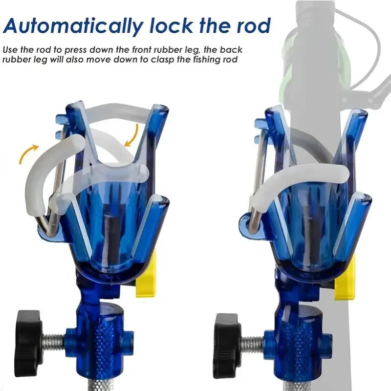 2-piece stainless steel fishing rod holder, 360° adjustable self-lock