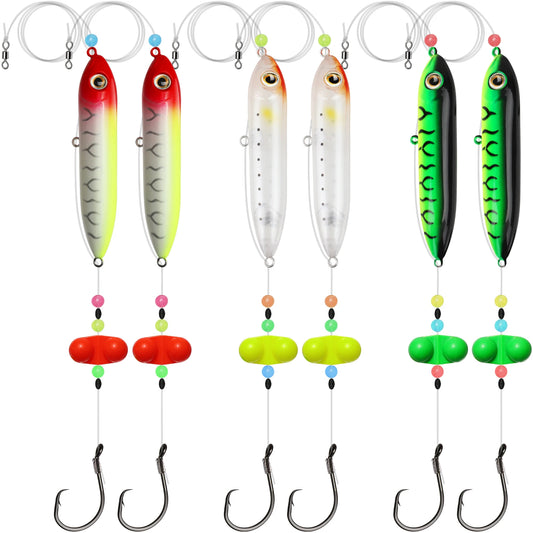 Dovesun Catfish Float Rigs with Catfish Rattles Rattling Catfish Tackle for Bank Fishing Santee Rig 6PCS