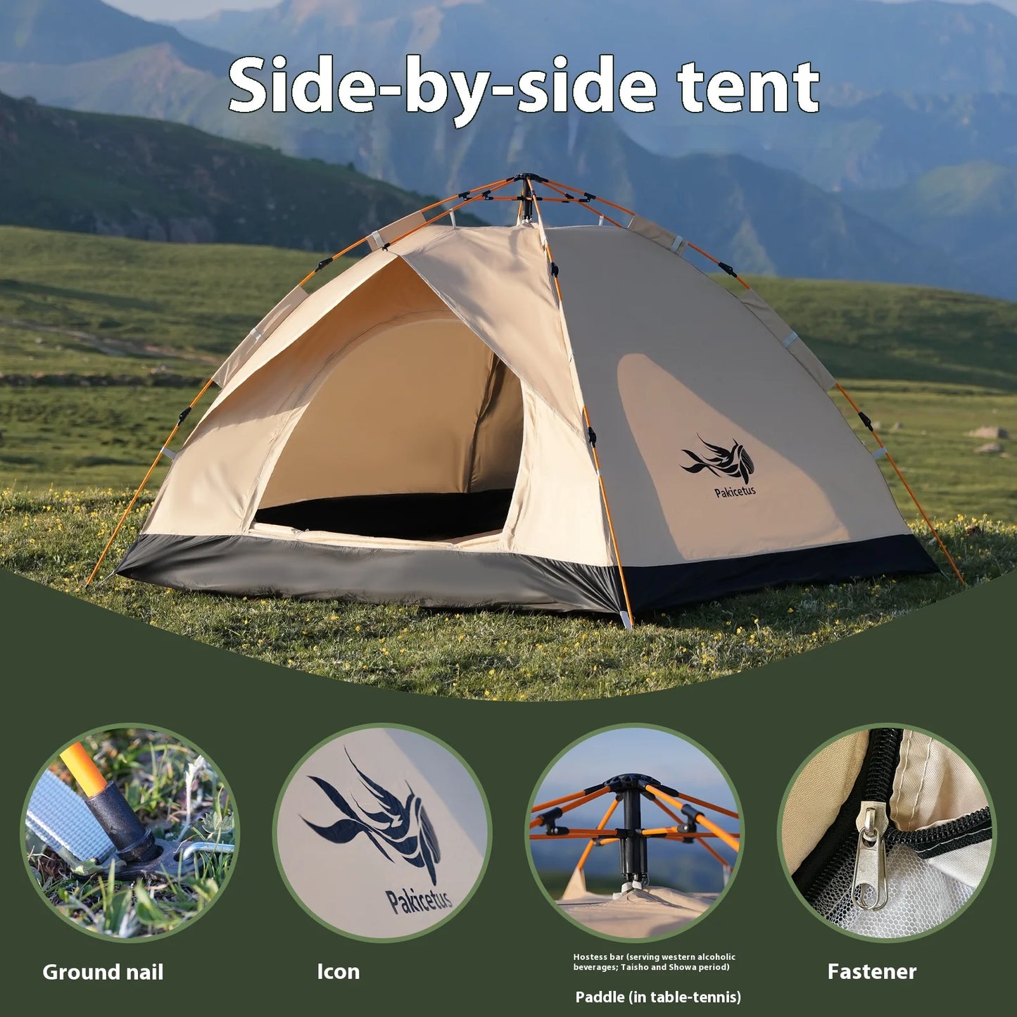 2-4 Person Camping Windproof Tents, Easy To Set Up, lightweight