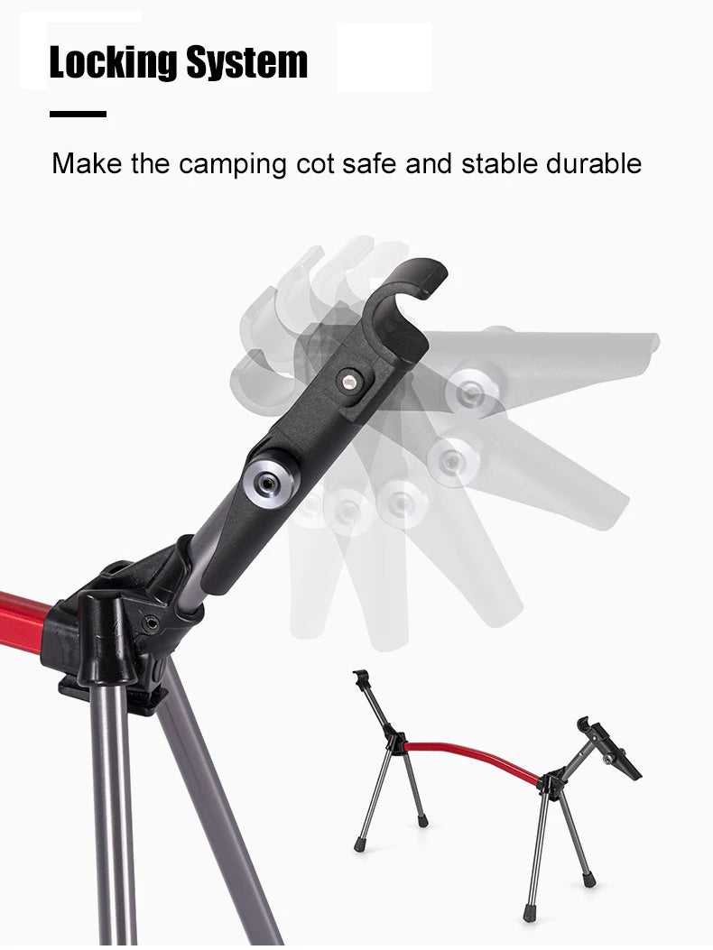 Camping Cot with Leg Extenders Portable Folding Bed Ultralight Aluminum Alloy Sleeping Cot for Outdoor Hiking Travel