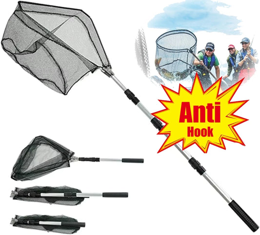 Telescopic Folding Fishing Landing Net 190CM Pole Aluminum long Handle For Bird Fish Catch Aquarium Ponds