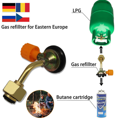 Gas Butane Cylinder Tank Charging Valve Refill Direct Connector Adapter For Outdoor