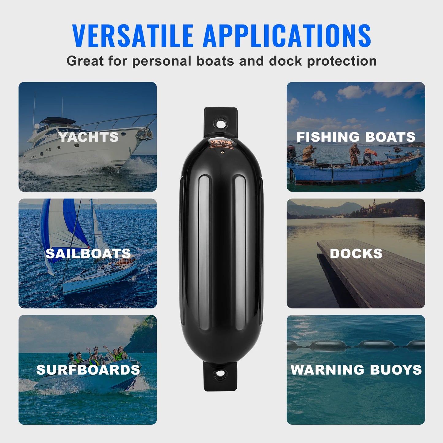 Marine Boat Dock Fender Bumper with Air Pump 4 Ropes