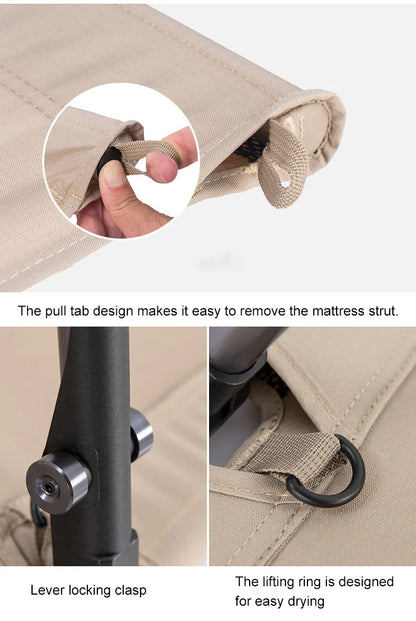 Camping Cot with Leg Extenders Portable Folding Bed Ultralight Aluminum Alloy Sleeping Cot for Outdoor Hiking Travel