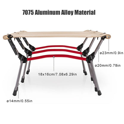 Camping Cot with Leg Extenders Portable Folding Bed Ultralight Aluminum Alloy Sleeping Cot for Outdoor Hiking Travel