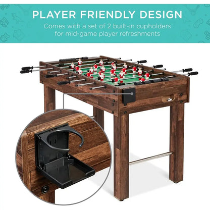 Competition Sized Foosball Table, Arcade Soccer Table for Home, Game Room, w/2 Balls, 2 Cup Holders