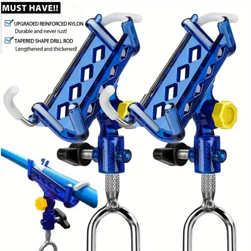 2-piece stainless steel fishing rod holder, 360° adjustable self-lock