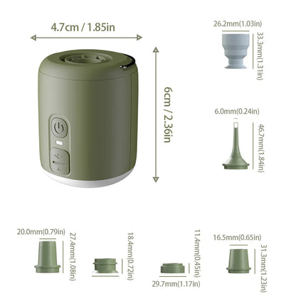 Tiny Air Pump with Camping Lantern 4.5kPa Air Pump with Magnetic Design for Inflatable Air Mattress Sleeping Pads