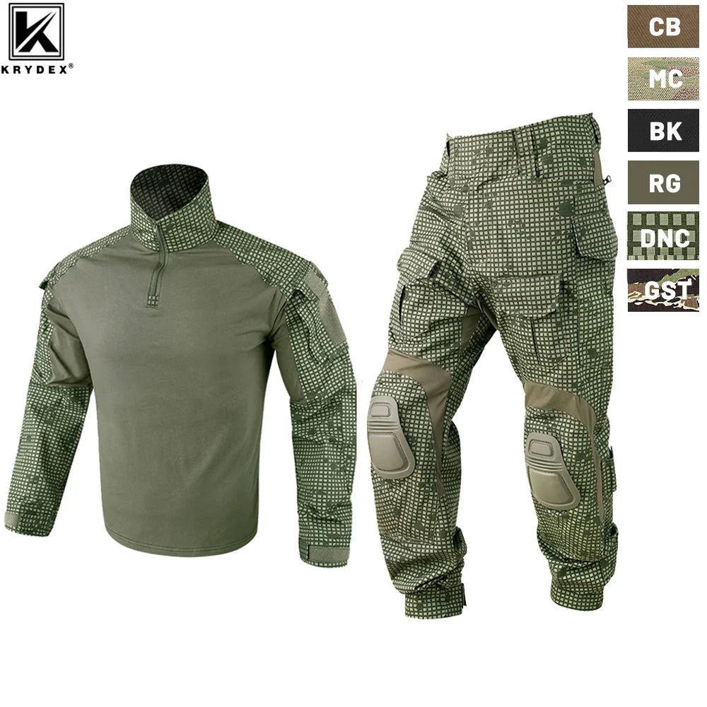 KRYDEX Camouflage Shirt & Pants Kit For Outdoor Hunting Hiking Gear