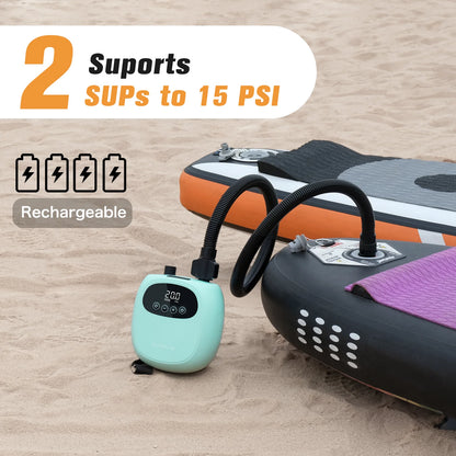 dwndpump Electric 20PSI SUP Pump 38.48Wh Battery for inflatables boats, toys
